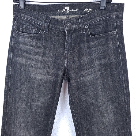 7 For All Mankind Dojo Jeans Crystal Chain Black - Picture 3 of 13